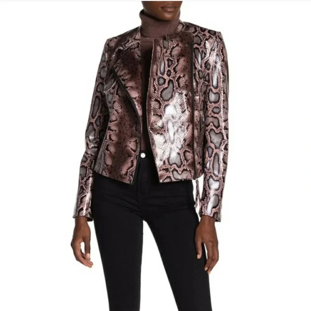 Dolcecabo snake print moto jacket.Size L